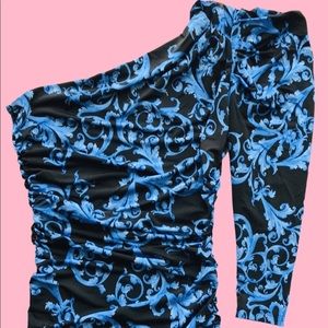 Blue floral mini dress